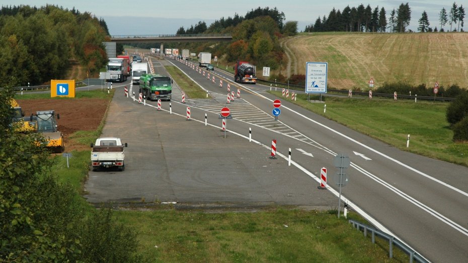 Aktuelles Ende der Autobahn A1 bei Blankenheim