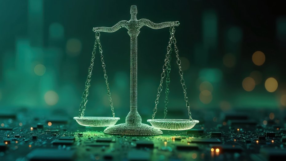 Symbolbild: Waage, die auf einer Computerplatine steht