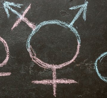 Geschlechtersymbole: weiblich, intersexuell, männlich