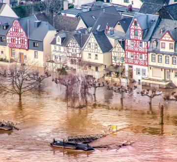 Hochwasser in Leutesdorf im Kreis Neuwied