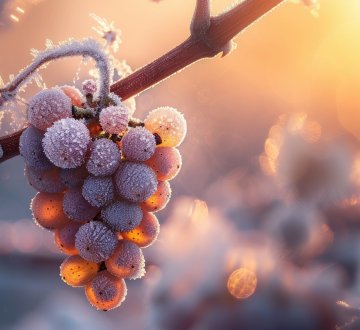 Weintrauben bei Frost