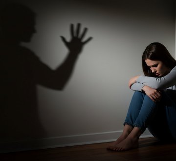 Symbolbild: Frau wird mit Gewalt bedroht